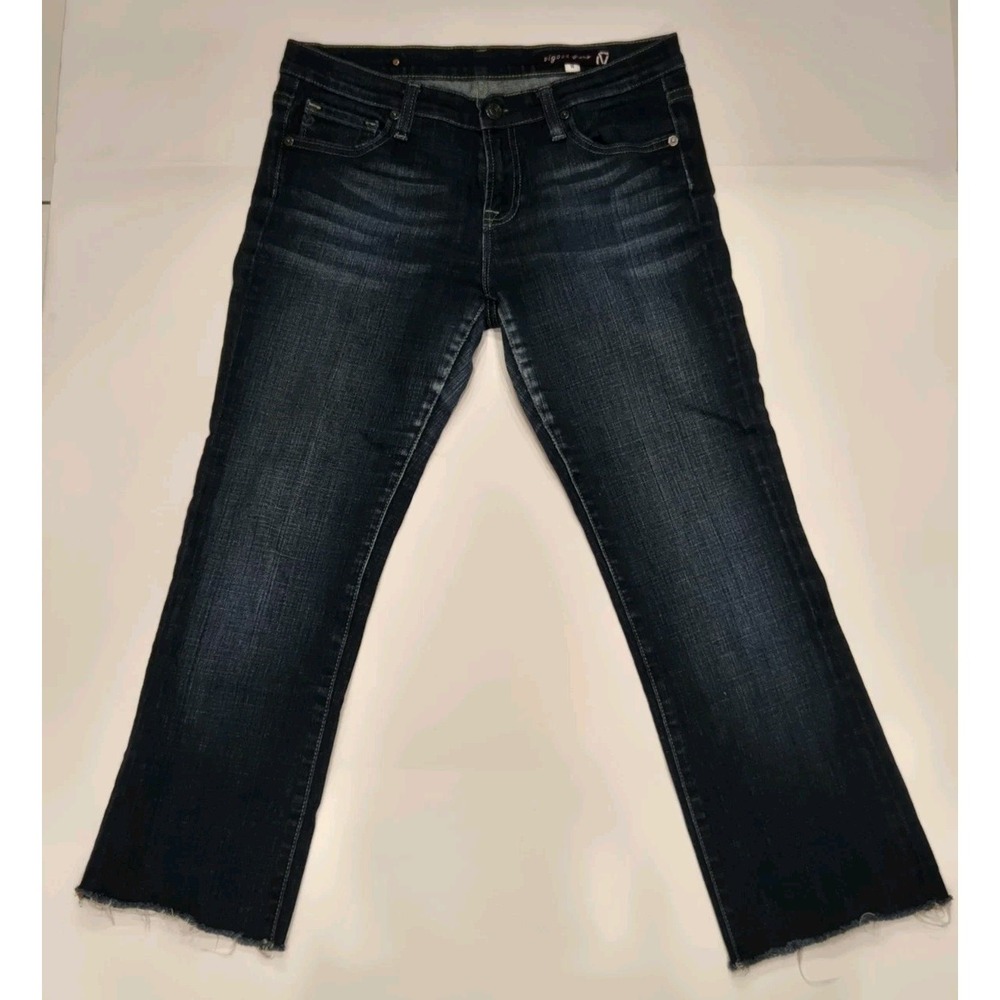 Vigoss Jeans Women's Size 11 Dark Wash Stretch Bootcut Raw‎ HemInseam 28